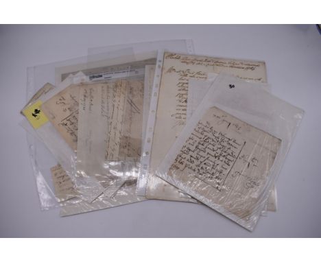 MANUSCRIPT MISCELLANY:&nbsp;collection of approx 18 items, manuscripts on paper, 17th to early 19th century, documents, lette