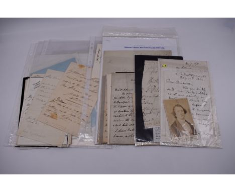 MANUSCRIPT MISCELLANY:&nbsp;a group of approx 27 items, largely 19thc ALS from nobility, churchmen, politicians and others. (