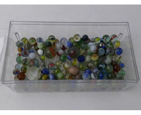 Box of vintage marbles
