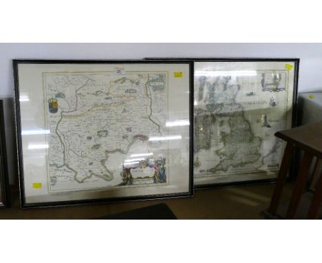 Pair of vintage style maps of Great Britain and Middlesex