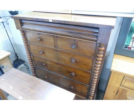Substantial Victorian mahogany Scotch chest