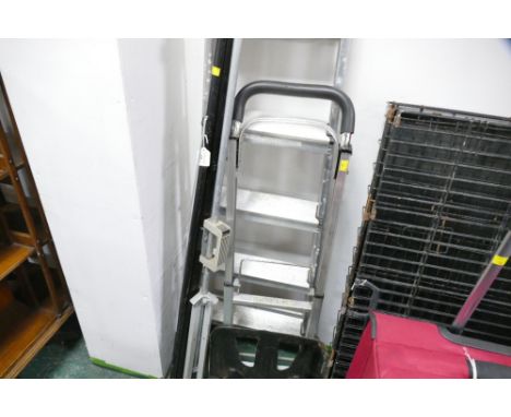 Folding sack barrow, projector screen and folding alloy ladders
