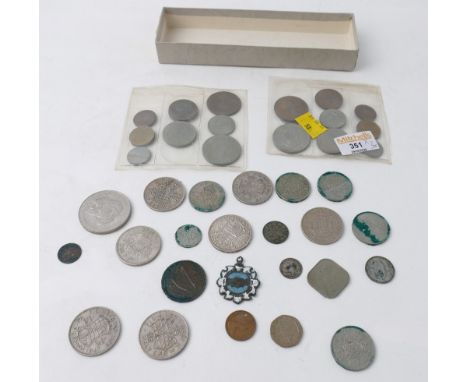 Vintage coins, half crowns, 2/-, pre-decimal GB coin sets etc