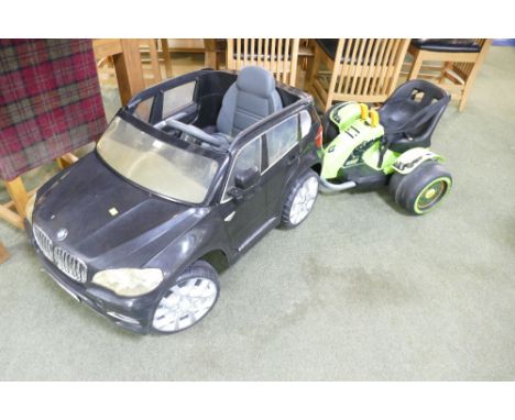 Child's electric BMW toy car and Huffy electric green machine (both AF)
