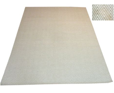 DESIGNER JUTE CARPET, 300cm x 250cm, olive and ivory design.