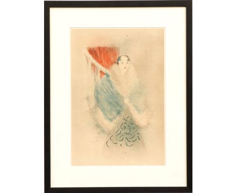 HENRI TOULOUSE LAUTREC, 'Elsa La Viennoise', lithograph, 1948, printed by Mourlot, 50cm x 35cm, framed and glazed.