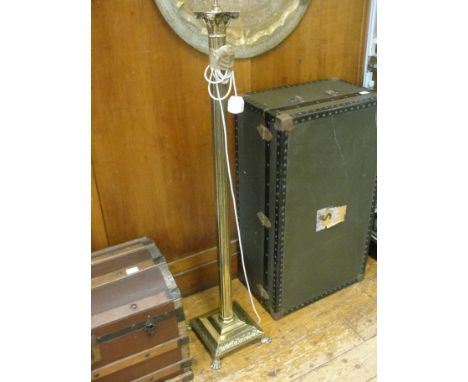 A Corinthian column brass standard lamp