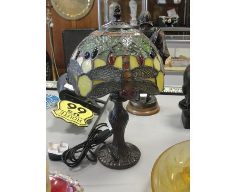 A dragonfly Tiffany-style lamp