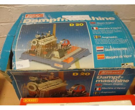 A boxed Wilesco D20 steam engine