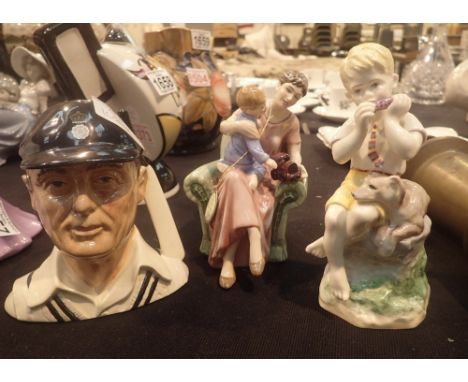 Royal Worcester figurine June Royal Doulton When I Was Young and a Doulton limited edition Hampshire cricketer
