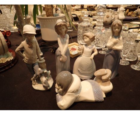 Five Nao figurines  CONDITION REPORT: All electrical items in this lot have been PAT tested and have PASSED. THIS DO NOT CONF