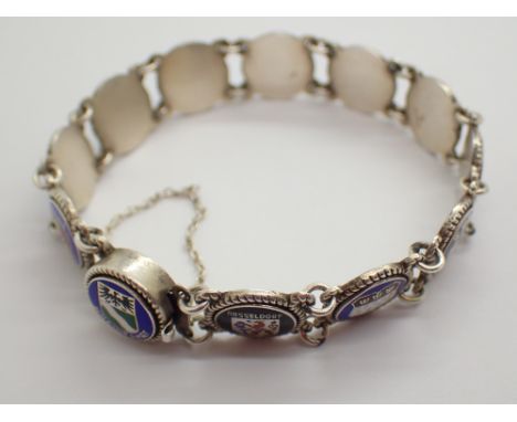 German 835 Silver and enamel bracelet 