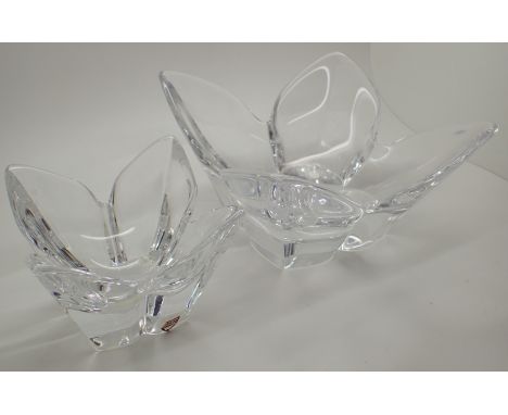 Two Orrefors Swedish crystal vases 
