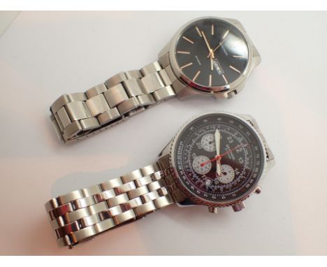 Two Sekonda wristwatches on stainless steel bracelets CONDITION REPORT: This item is working at lotting.