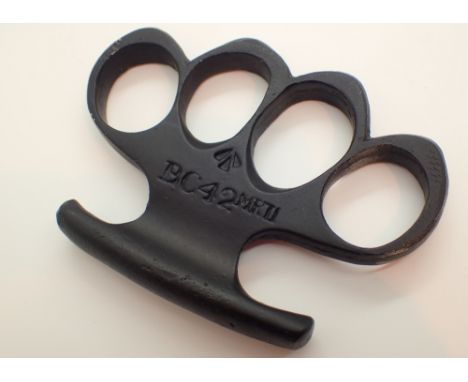 WWII British alluminium knuckle duster with broad arrow and BC 42 MK II