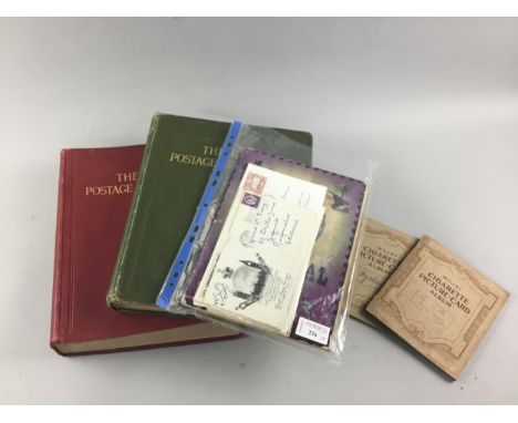 THREE STAMP ALBUMS, of world stamps, also some First Day covers and two cigarette card albums