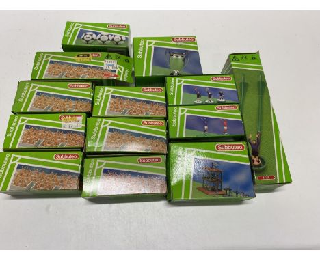 A selection of boxed Subbuteo accessories