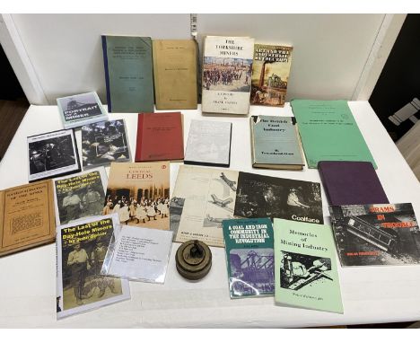A selection of vintage coal mining related books and ephemera