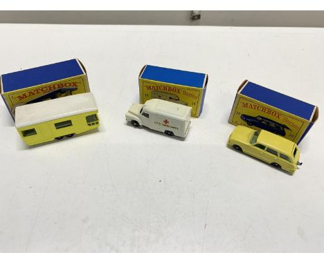 Three boxed vintage Matchbox die-cast models