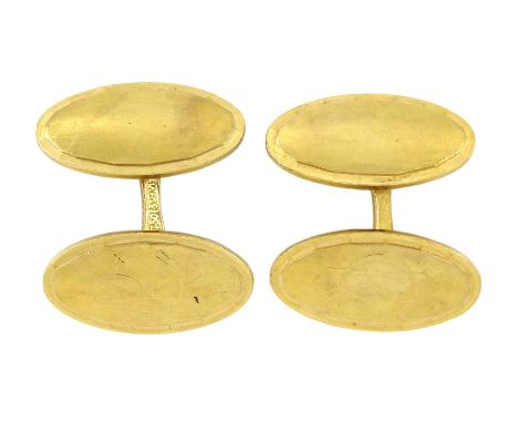 Pair of gold cufflinks initialled RCCondition Report:Approx 11.9gm, although stamped 750 tested 17ct