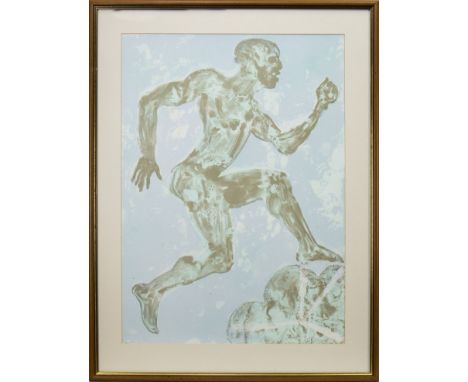 * ELISABETH FRINK (BRITISH 1930 - 1993), RUNNING MAN lithograph, signed and numbered 27/70 in pencil 75cm x 55cm Mounted, fra