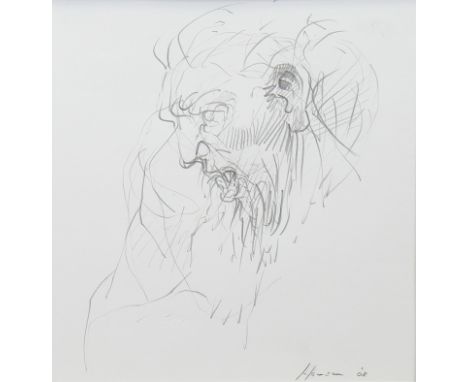 PETER HOWSON (SCOTTISH b 1958), UNTITLED pencil on paper, signed and dated '08 24m x 22cm Mounted, framed and under glass.