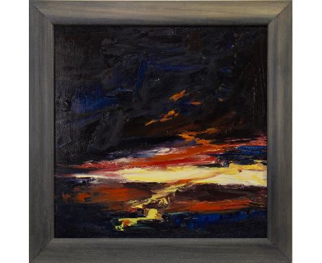 * CLARE BLOIS, LAST LIGHT oil on board 60cm x 60cm Framed