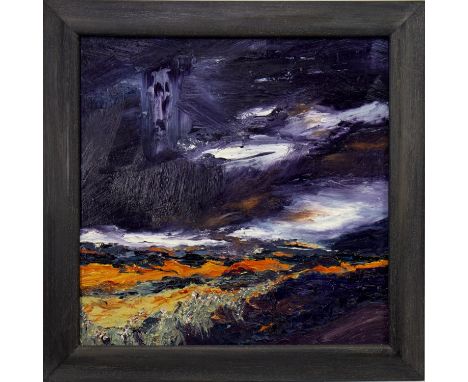 * CLARE BLOIS, BLACK ISLE FIELDS, FIRST LIGHT oil on board 60cm x 60cm Framed