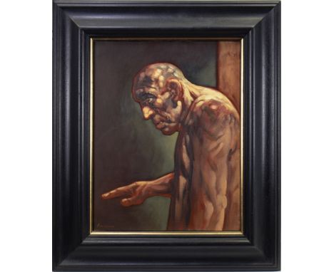 * PETER HOWSON OBE (SCOTTISH b 1958), PORTRAIT OF A MAN oil on canvas, signed 46cm x 36cm Framed