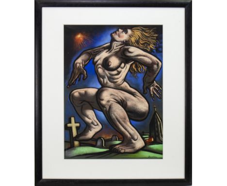 * PETER HOWSON OBE (SCOTTISH b 1958), MADONNA pastel on paper, signed 60cm x 45cm Mounted, framed and under glass