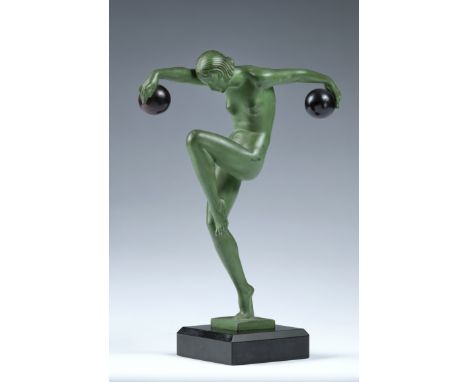 Danzatrice, da Marcel Bouraine (1886-1948), inizio del XX secolo alt. cm 28 Firma sulla base: Denis, Fondeur Max le Verrier. 