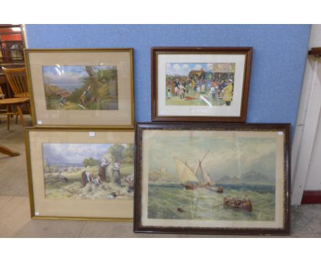 A Cecil Aldin print and three other prints