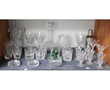 A Collection of Assorted Glassware, including Stuart crystal wines and tumblers, a pair of modern airtwist glasses, 19th cent