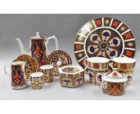 A Collection of Royal Crown Derby Imari Porcelain, including pattern 1128 cake plate, a pair of 8 1/2" diameter plates, also 