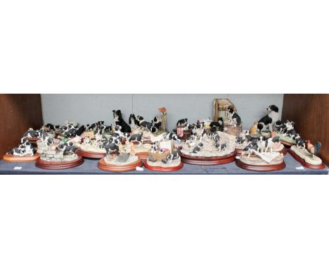 Border Fine Arts Collie Models Including 'Willing to Share', signed to felt base 'March 2006 Ray Ayres', 'Out of Harms Way' '
