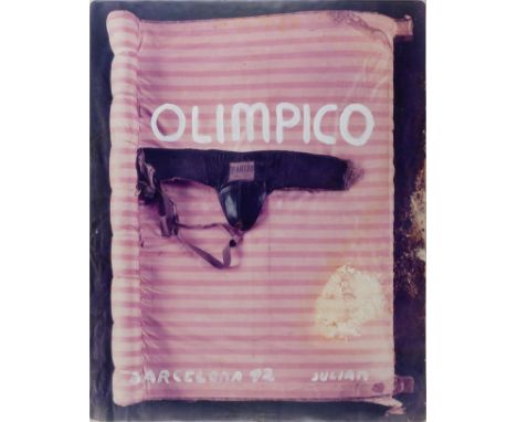 JULIAN SCHNABEL (Brooklyn, New York, 1951)."Olympic".Photograph with intervention.Signed and dated.Julian Schnabel originally