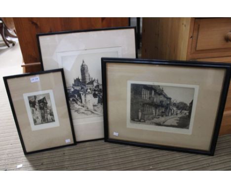 Reginald Green The Star Inn Alfriston Sussex, etching signed in pencil, together with two other engravings (3)