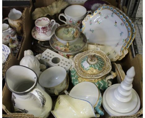 A quantity of assorted ceramic wares Condition: Includes damaged items, jug without metal cover, gravy boat broken handle, Pr