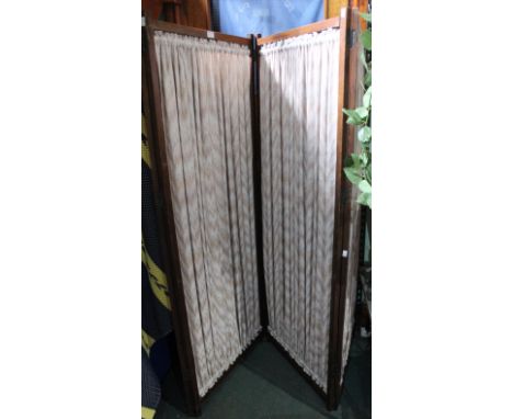 First quarter 20th century folding room screen with fabric panels