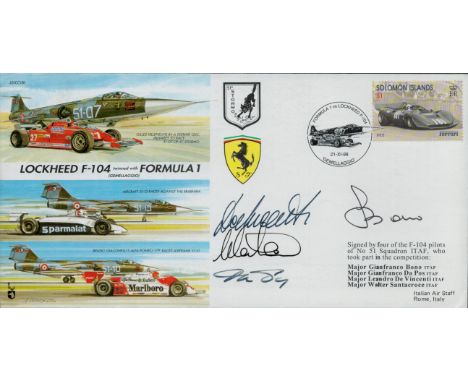 Mjr Gianfranco Bono, Mjr Gianfranco Da Pos, Mjr Leandro De Vincenti and Mjr Walter Santacroce signed Lockheed F-104 FDC. Good