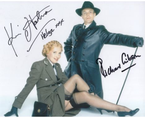 Allo Allo comedy series colour 8x10 photo signed by Kim Hartman (Helga) and Richard Gibson (Herr Flick). Good condition. All 