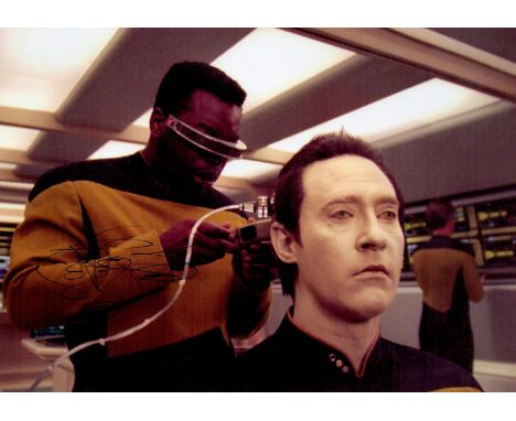 Star Trek Actor LeVar Burton, a signed 11x8 inch photo, Shown here as Geordi La Forge, who he played in Star Trek: The Next G