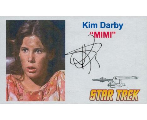 Kim Darby signed promo colour pictured page Approx 5x3 Inch, Mimi STAR TREK. Good condition. All autographs come with a Certi