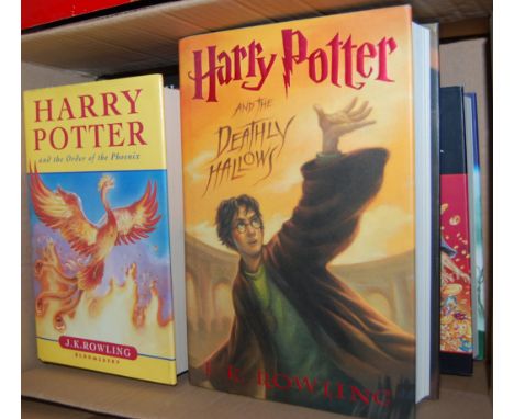 A collection of Harry Potter first editions to include Harry Potter and the Deathly Hallows (3), Harry Potter and the Order o