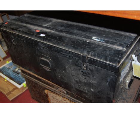 A tin travel trunk and one other (2) 
Provenance: Rushbrooke Estate, Bury St Edmunds 