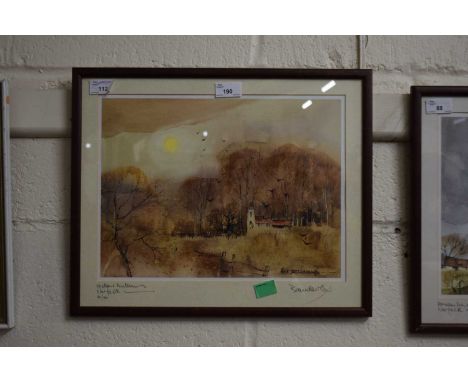 Hugh Brandon Cox (British,1917-2003), "Mellow Autumn, Norfolk", limited edition coloured print, numbered 50/120, titled and s