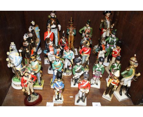 SECTION 40.  Twenty seven various ceramic soldiers including french Cavalry Officer, Grenadier de la Garde and Soldat d'Infan