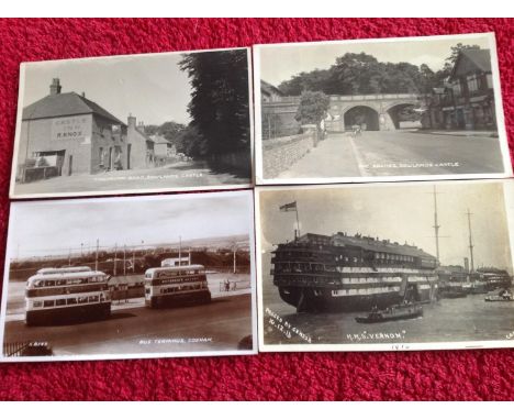 A selection of Portsmouth area cards - nearly all of the city and harbour - in a box containing a number of desirable postcar