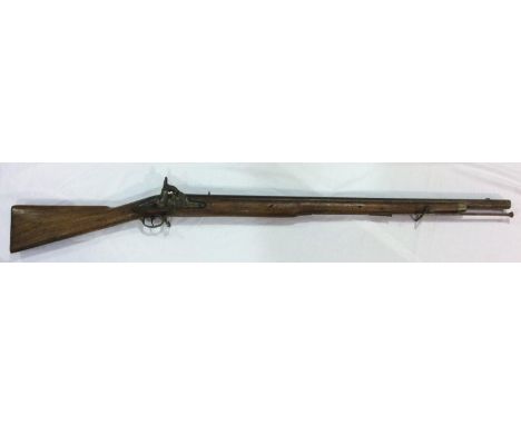 British Land Pattern 'Brown Bess' smooth bore musket by Galton, converted to percussion, 33" inch sighted barrel, with worn B