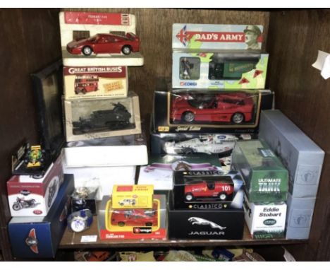 20 boxed die cast models of racing cars, planes, trucks etc including an Atlas Edition model of Red Rum as well 50 Years of F
